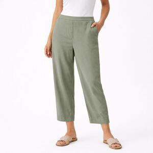 Chico’s Pants Size 2 (12) Green Crop Lightweight Flowy Lyocell *